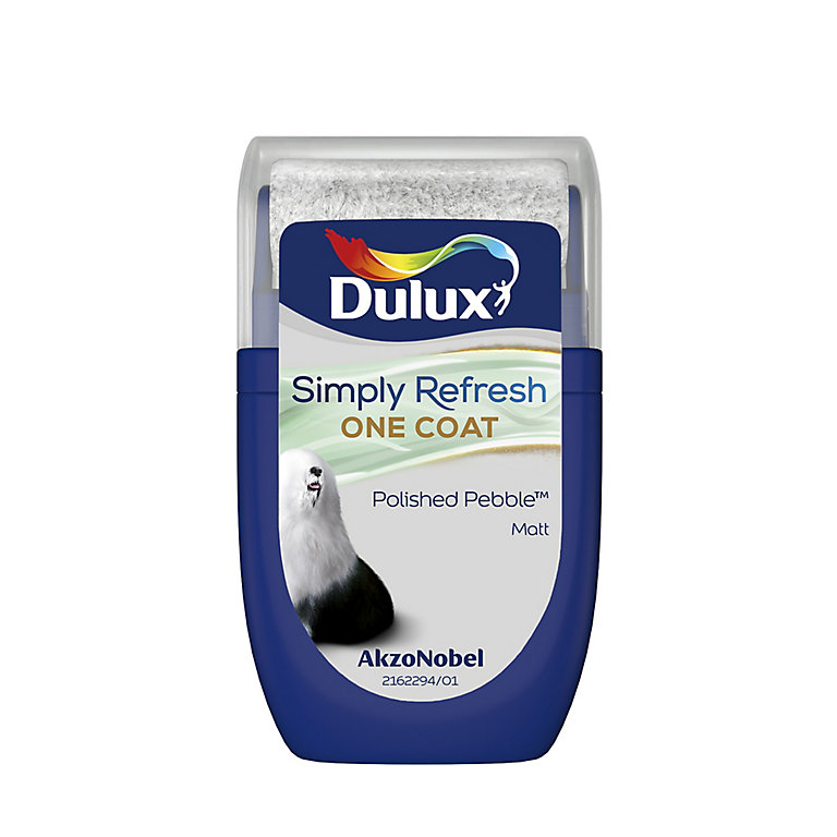 Image of Dulux One coat Polished pebble Matt Emulsion paint, 30ml Tester pot