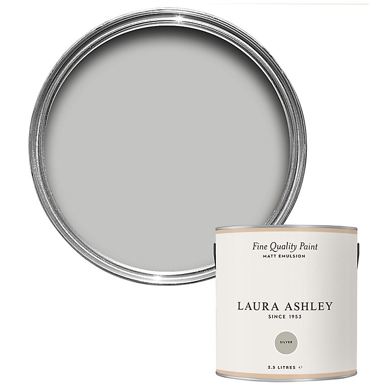 Image of Laura Ashley Silver Matt Emulsion paint, 2.5L