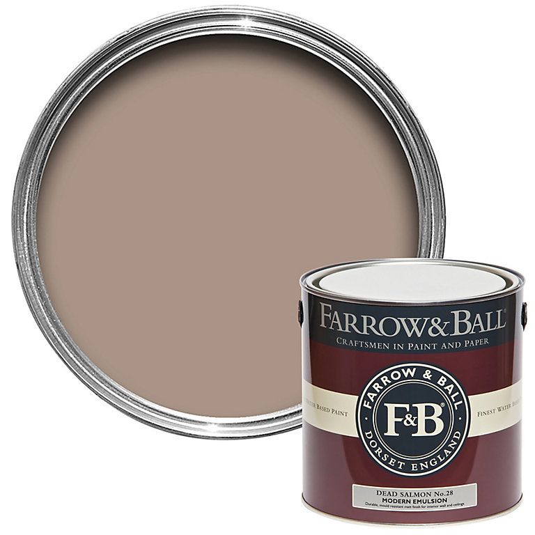 Product image for Farrow & Ball Modern Dead Salmon No.28 Matt Emulsion paint, 2.5L