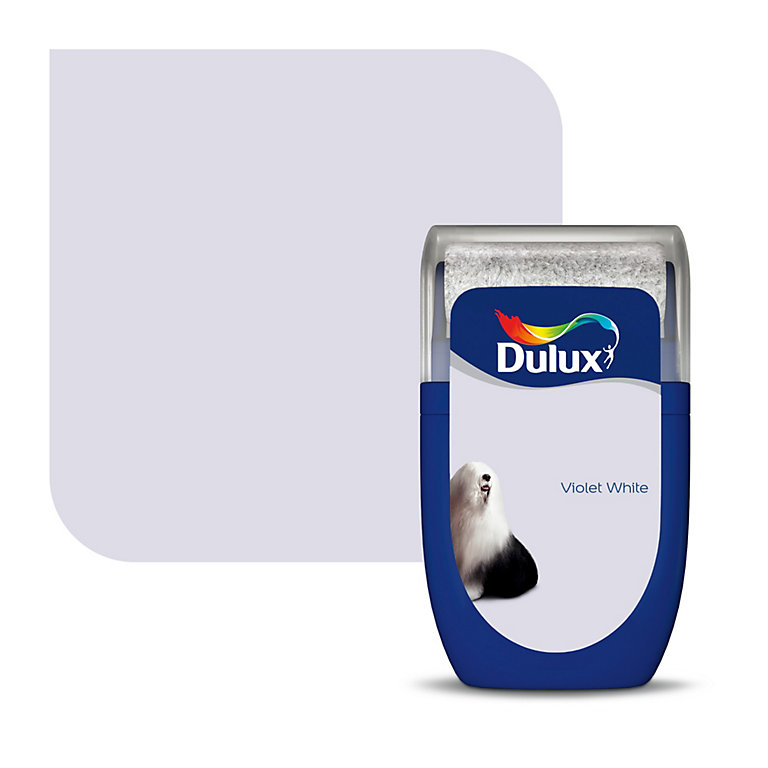 Product image for Dulux Standard Violet white Matt Emulsion paint, 30ml Tester pot
