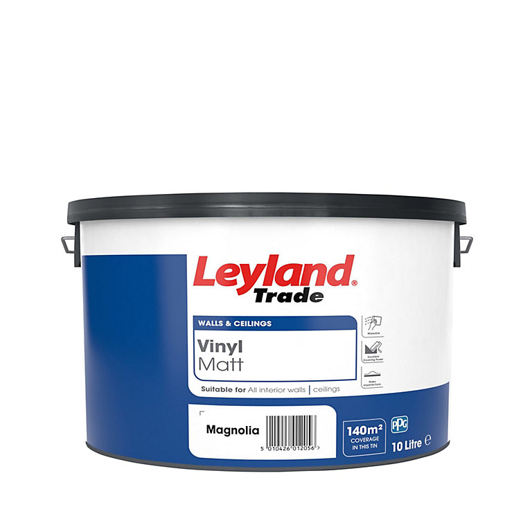 Product image for Leyland Trade Magnolia Matt Emulsion paint, 10L