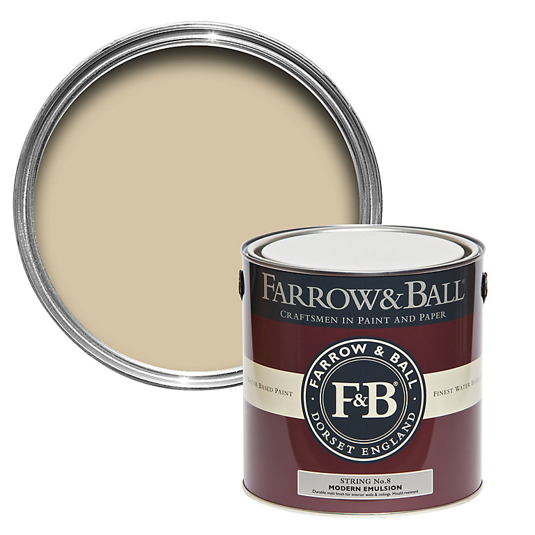 Image of Farrow & Ball Modern String Matt Emulsion paint, 2.5L