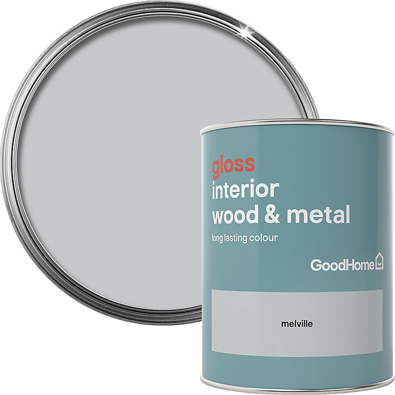 Image of GoodHome Melville Gloss Metal & wood paint, 750ml