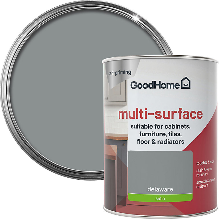 Product image for GoodHome Durable Delaware Satin Multi-surface paint, 750ml