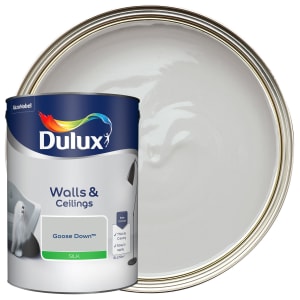 Image of Dulux Walls & ceilings Goose down Silk Emulsion paint, 5L