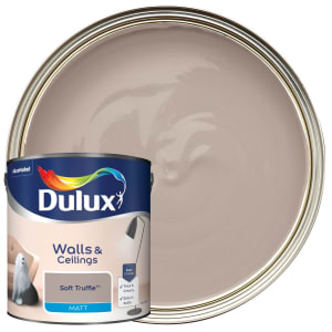 Product image for Dulux Walls & ceilings Soft truffle Matt Emulsion paint, 2.5L