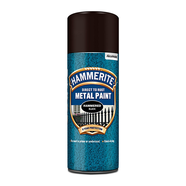 Product image for Hammerite Black Hammered effect Spray paint, 400ml