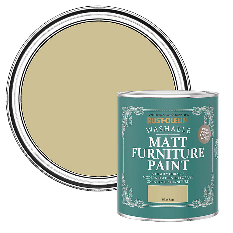 Image of Rust-Oleum Silver Sage Matt Furniture paint, 750ml