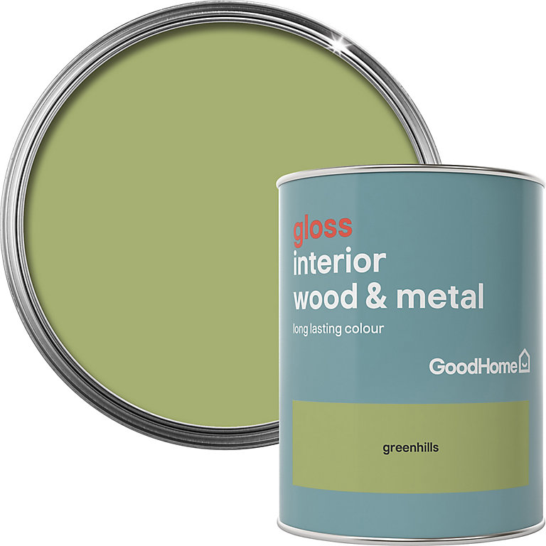 GoodHome Greenhills Gloss Metal & wood paint, 750ml