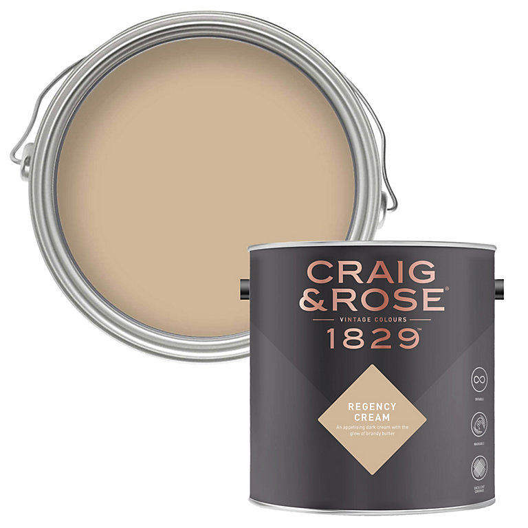 Product image for Craig & Rose 1829 Regency Cream Chalky Emulsion paint, 2.5L