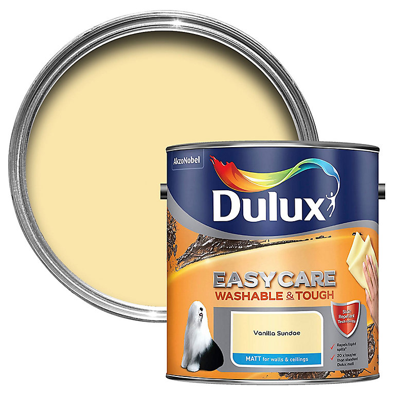 Product image for Dulux Easycare Vanilla sundae Matt Emulsion paint, 2.5L