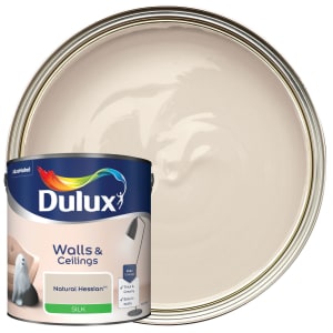 Image of Dulux Walls & ceilings Natural hessian Silk Emulsion paint, 2.5L
