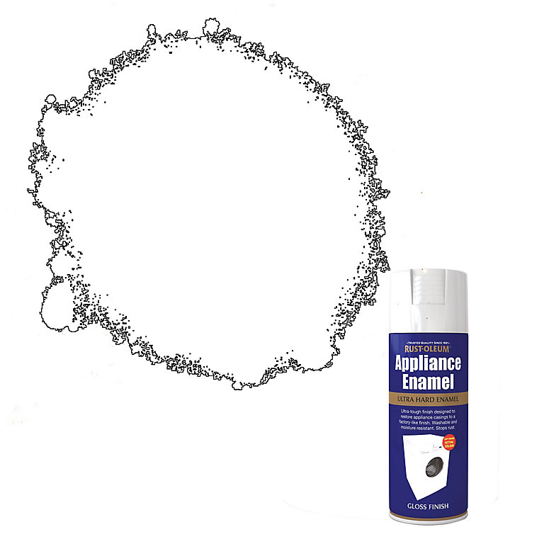 Image of Rust-Oleum Appliance enamel White Gloss Spray paint, 400ml