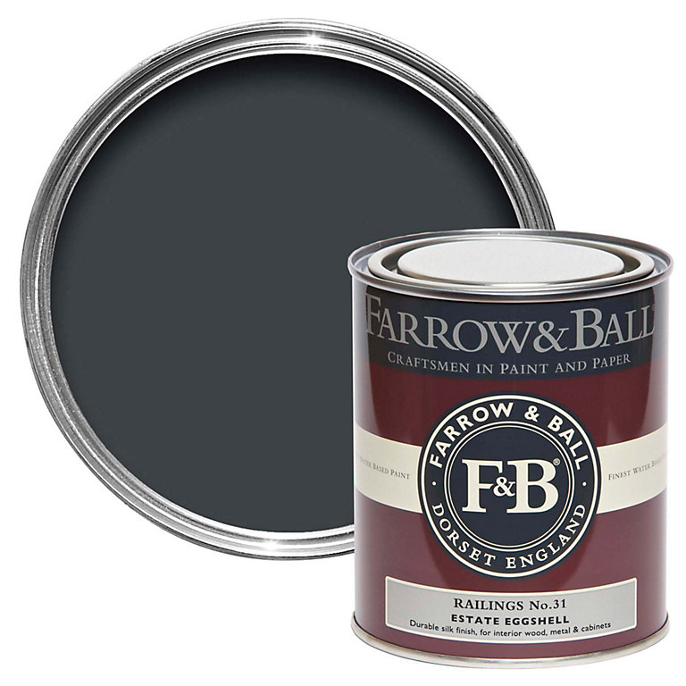 Image of Farrow & Ball Estate Railings No.31 Eggshell Paint, 750ml