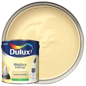 Product image for Dulux Walls & ceilings Vanilla sundae Silk Emulsion paint, 2.5L