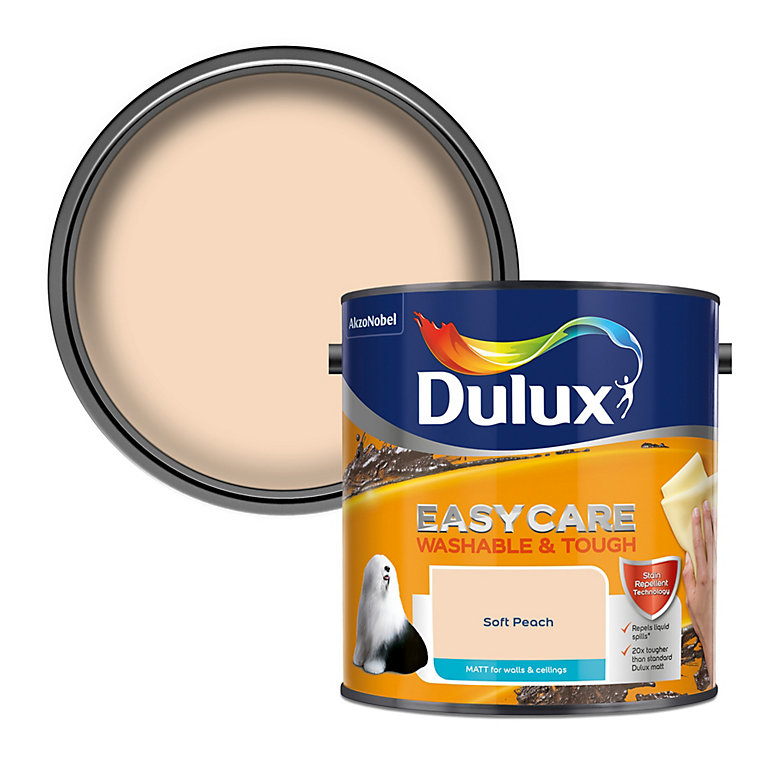 Image of Dulux Easycare Soft peach Matt Emulsion paint, 2.5L
