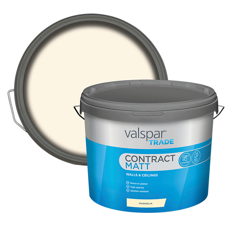 Image of Valspar Trade Contract Magnolia Contract matt Emulsion paint, 10L