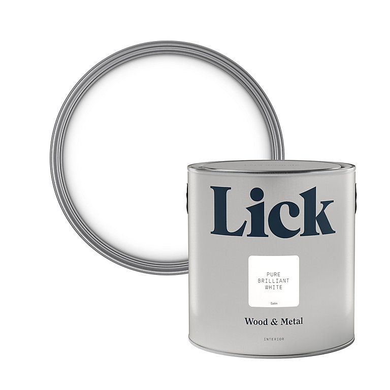 Image of Lick Pure Brilliant White Satin Metal & wood paint, 2.5L
