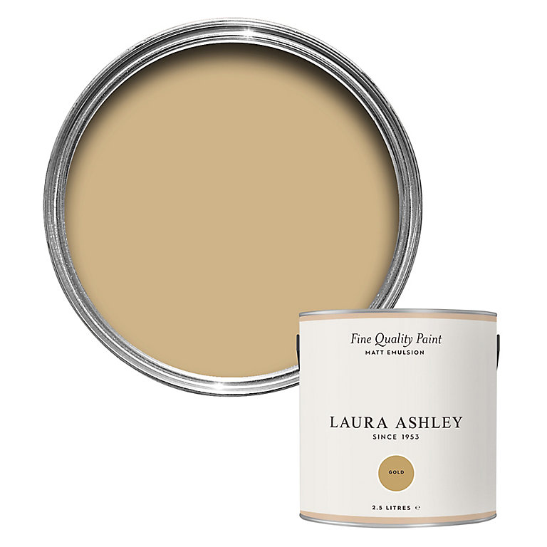 Image of Laura Ashley Gold Matt Emulsion paint, 2.5L