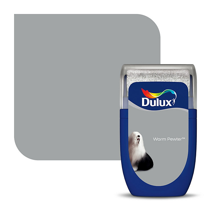 Product image for Dulux Standard Warm pewter Matt Emulsion paint, 30ml Tester pot