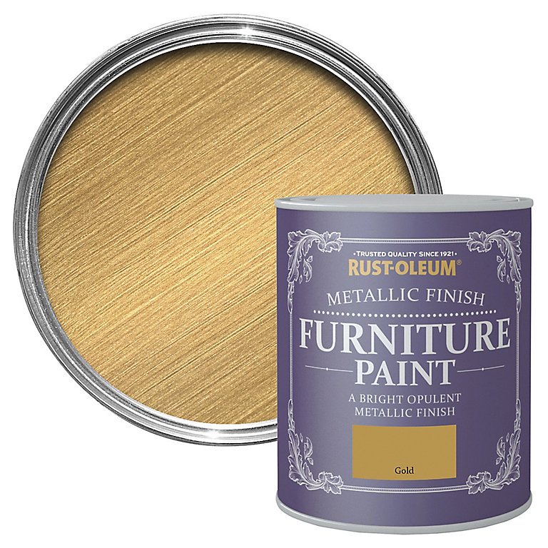 Image of Rust-Oleum Gold effect Furniture paint, 750ml