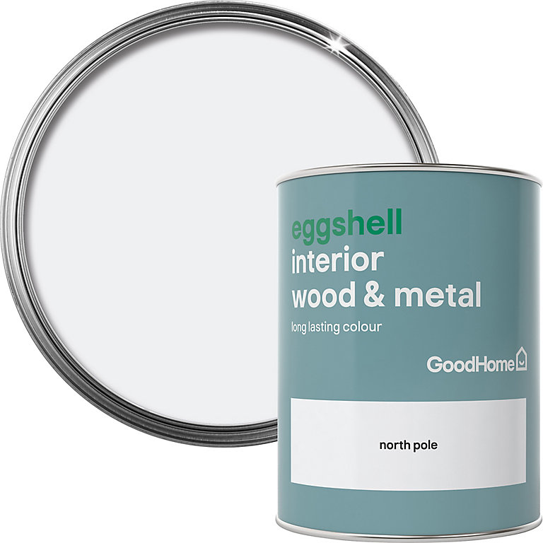 Product image for GoodHome North pole Eggshell Metal & wood paint, 750ml