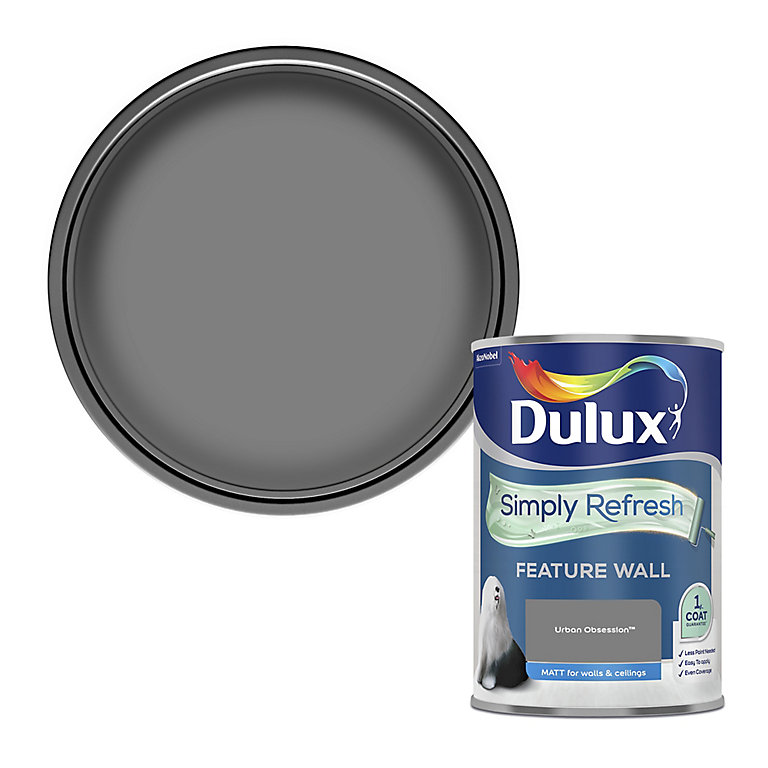 Product image for Dulux One coat Urban obsession Matt Emulsion paint, 1.25L