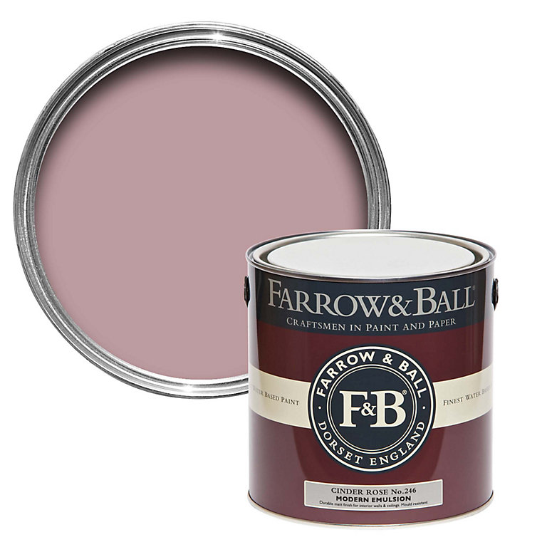 Product image for Farrow & Ball Modern Cinder Rose No.246 Matt Emulsion paint, 2.5L