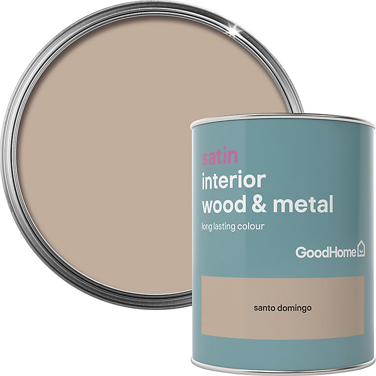 Product image for GoodHome Santo domingo Satin Metal & wood paint, 750ml