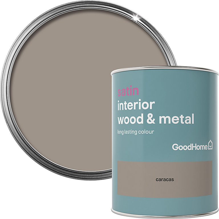 Product image for GoodHome Caracas Satin Metal & wood paint, 750ml