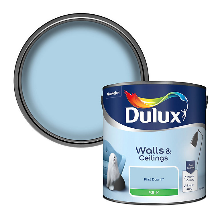 Image of Dulux Walls & ceilings First dawn Silk Emulsion paint, 2.5L
