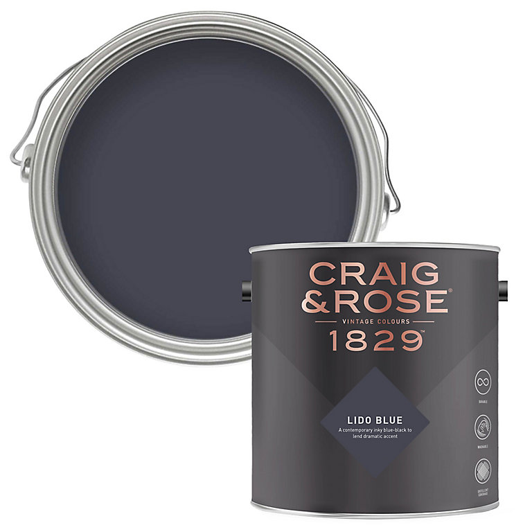 Product image for Craig & Rose 1829 Lido Blue Eggshell Wall paint, 750ml