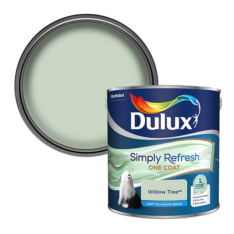 Product image for Dulux One coat Willow tree Matt Emulsion paint, 2.5L
