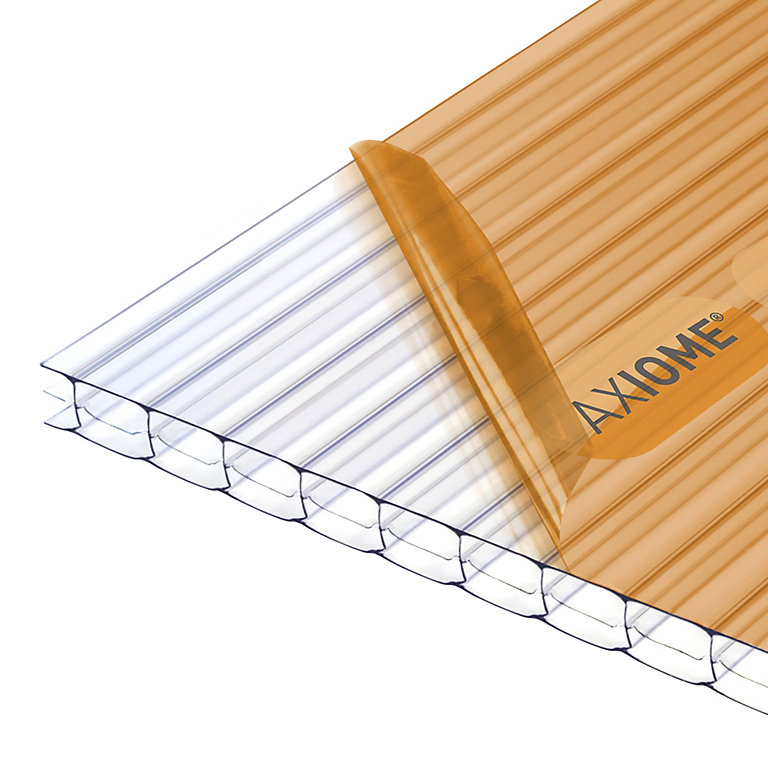 Product image for Axiome Clear Polycarbonate Multiwall Roofing sheet (L)2.5m (W)690mm (T)16mm