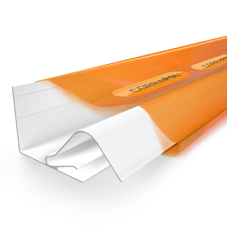 Image of Corrapol White Aluminium Corrugated wall flashing (L)3m (W)130mm