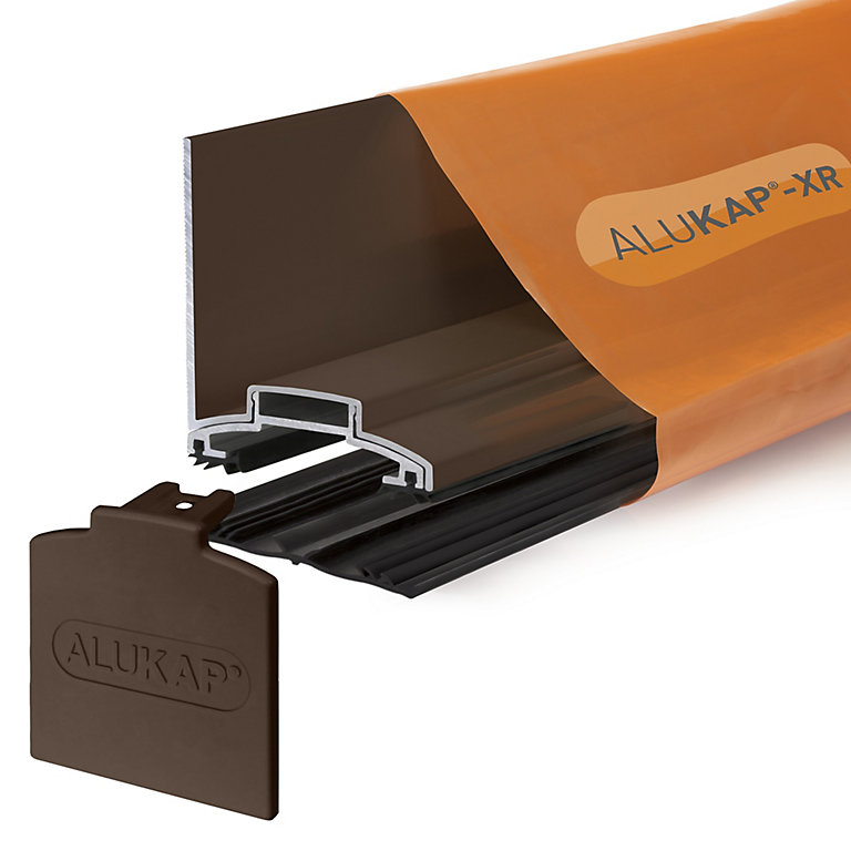 Product image for Alukap XR Brown Aluminium Glazing bar, (L)3m (W)60mm (T)70mm
