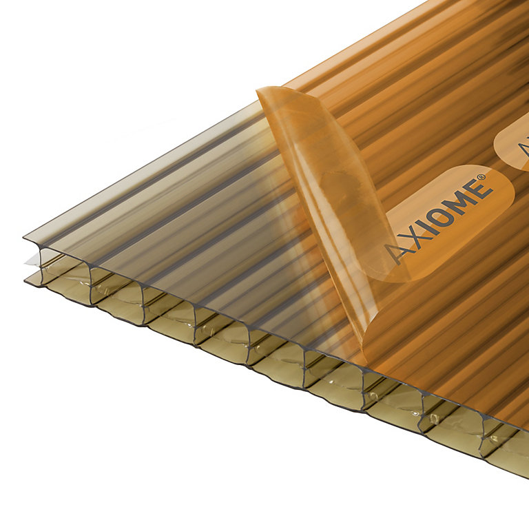 Product image for Axiome Bronze effect Polycarbonate Multiwall Roofing sheet (L)5m (W)690mm (T)16mm