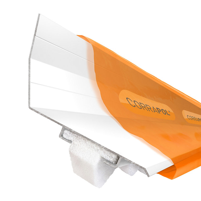 Image of Corrapol White Aluminium Corrugated wall flashing (L)6m (W)165mm