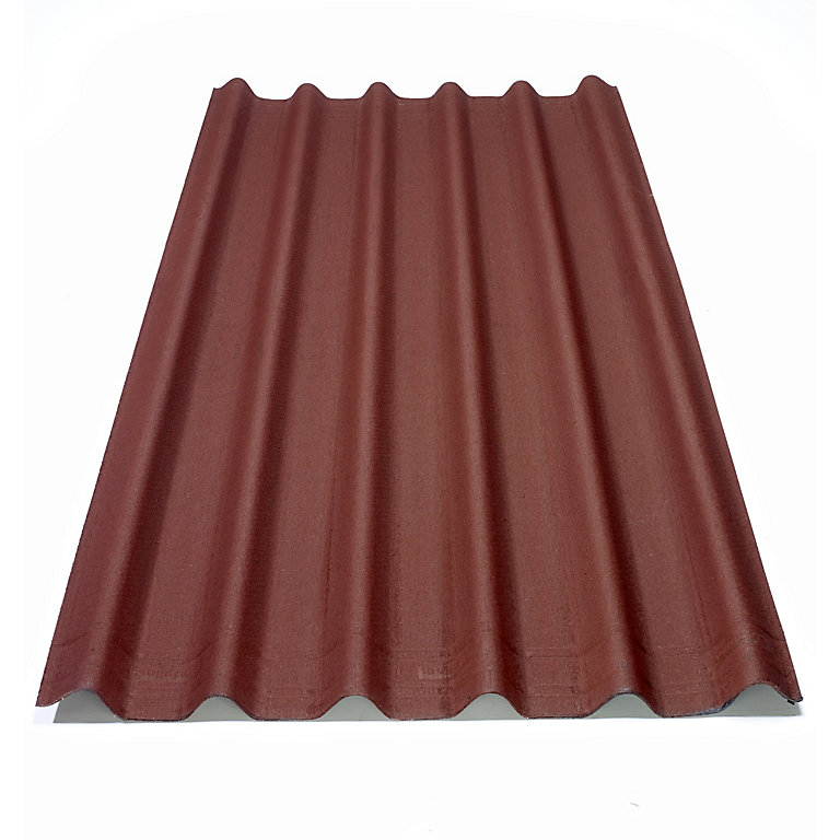 Image of Onduline Red Bitumen Corrugated roofing sheet (L)2m (W)820mm (T)2.6mm