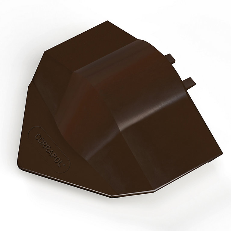Image of Corrapol Brown Aluminium Ridge capping (L)0.1mm (W)160mm