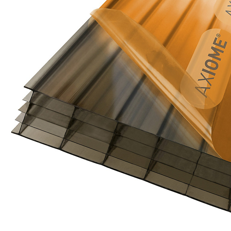 Image of Axiome Bronze effect Polycarbonate Multiwall Roofing sheet (L)2.5m (W)690mm (T)25mm