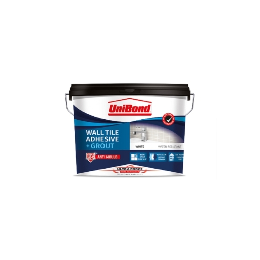Product image for UniBond UltraForce Ready mixed Ice white Wall tile Adhesive & grout, 12.8kg