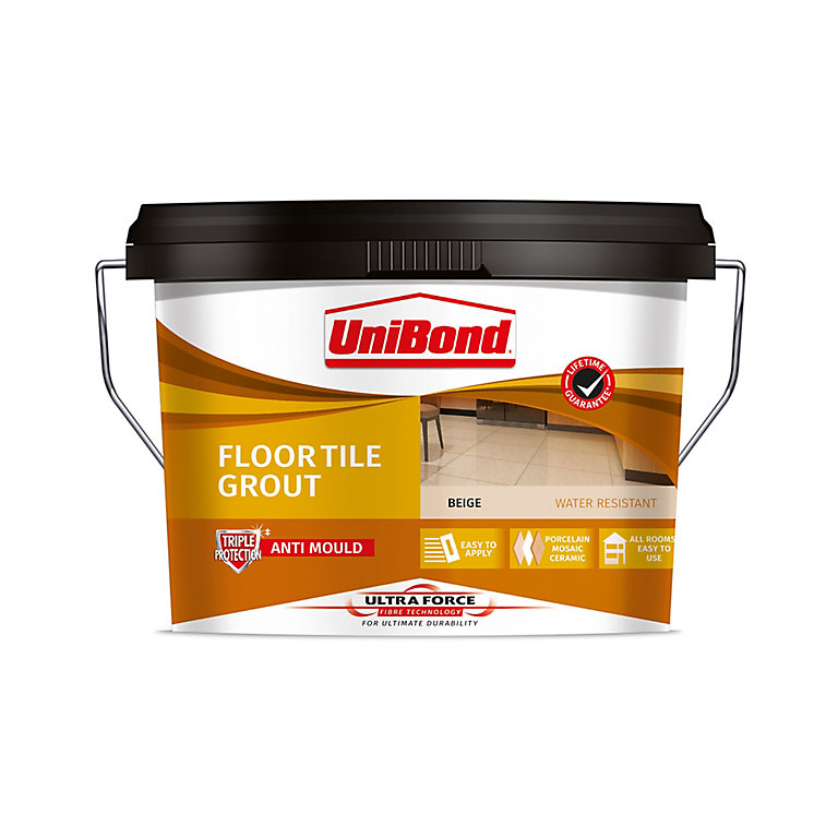 Product image for UniBond UltraForce Ready mixed Beige Floor tile Grout, 3.75kg
