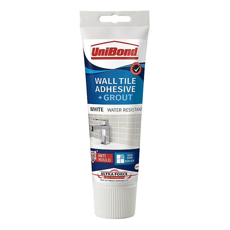 Product image for UniBond UltraForce Ready mixed White Wall tile Adhesive & grout, 0.3kg