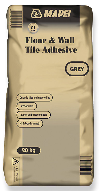Product image for Mapei Grey Wall & floor tile Adhesive, 20kg