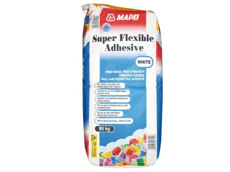 Image of Mapei Super flexible White Tile Adhesive, 20kg