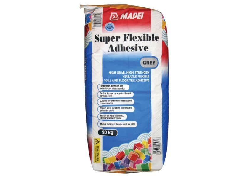 Image of Mapei Super flexible Grey Tile Adhesive, 20kg