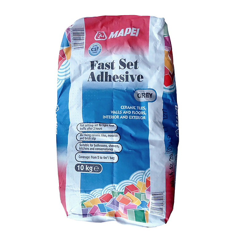 Product image for Mapei Fast set Grey Tile Adhesive, 10kg