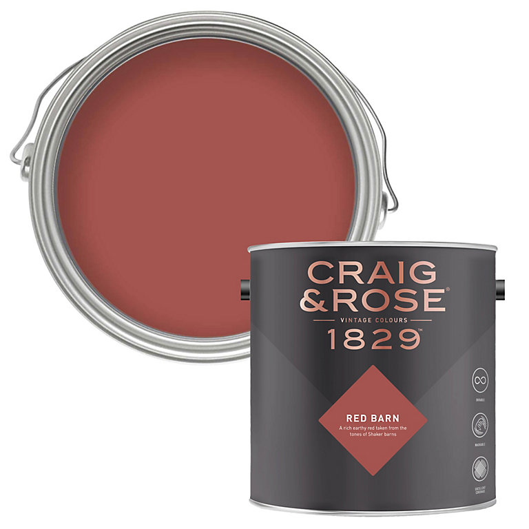 Product image for Craig & Rose 1829 Red Barn Chalky Emulsion paint, 2.5L