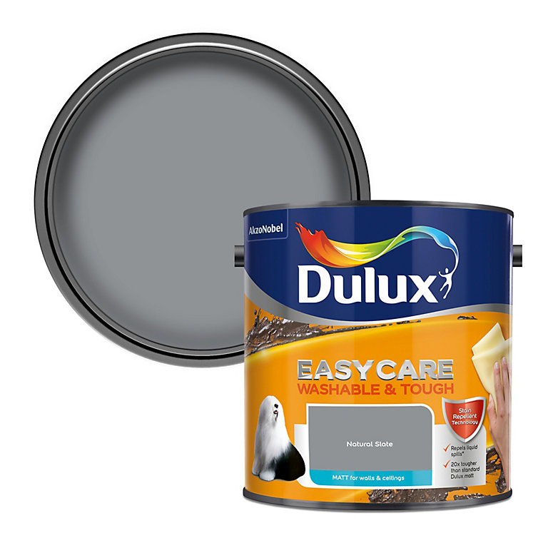 Product image for Dulux Easycare Natural slate Matt Emulsion paint, 2.5L
